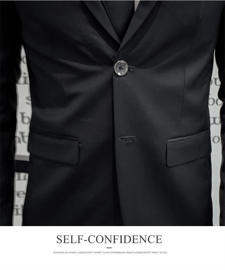 Herren-Slim-Fit-Dreiteiler im koreanischen Stil für Business, professionelle formelle Kleidung, Trauzeuge, Bräutigam, Hochzeit, koreanischer Stil, kleiner Sui