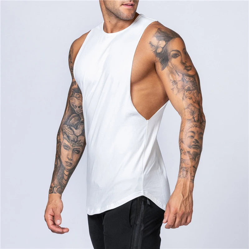 Männer Gym Kleidung Sommer Fitness Baumwolle Tank Top Männer Jogging Bodybuilding Ärmelloses Shirt Atmungsaktive Oansatz Casual Muskel Weste