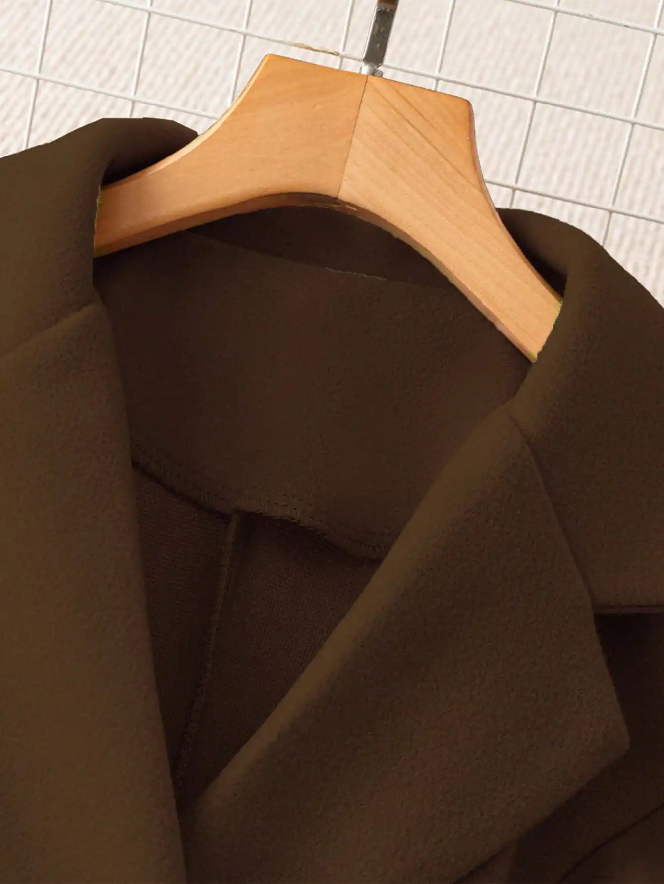 Brown women's wool coat, for work, commuting, office
