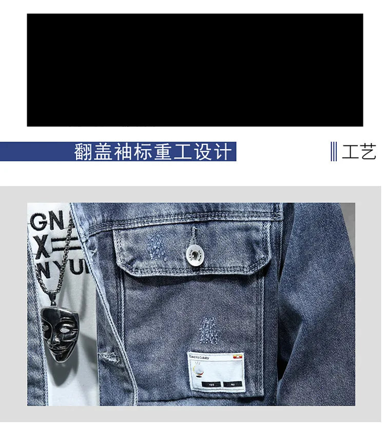 Frühling Herbst Neue Cowboy Luxus Strickjacke Denim Harajuku Mode Koreanischen Stil Kleidung Casual Cowboy Lose Mantel Motorrad Jacke