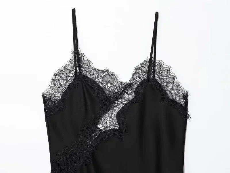 MUJER Schwarze Spitzen-Tops für Frauen, Leibchen, sexy rückenfreie Tops für Damen, 2022, Sommer, ärmellose Damen-Tops, Träger, Strand-Top, weiblich