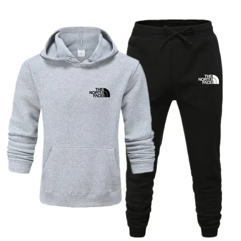 Herbst und Winter neues Herren-Sportbekleidungsset, modisches Outdoor-Herren- und Damen-Kapuzenpullover und Hose, 2-teiliges Set