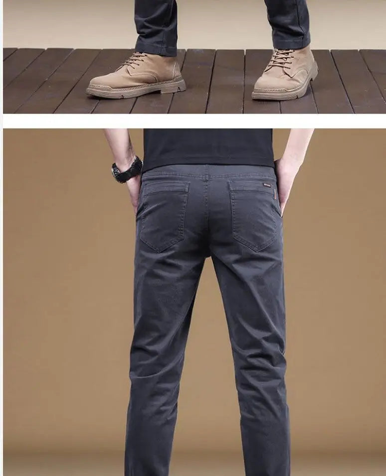 2025, Sommer-Freizeithose für Herren aus dünner Baumwolle, trendige, vielseitige, elastische, leichte Business-Hose, formelle, schlanke, gerade Hose
