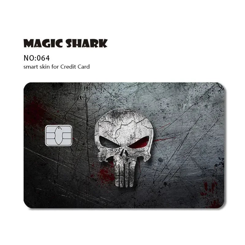 Magic Shark Bat Skull Graffiti Tiger PVC Soft Sticker Film Skin Cover für Debit Credit Card Waterproof