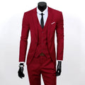 Frühling Herbst Neue Mode Für Männer Trendy Schlank Business Einfarbig 3 Stück Anzüge Sets Einzigen Greasted Blazer Weste Hosen