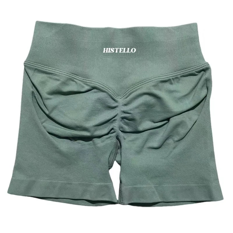 HISTELLO Impact Shorts Df Substitute High Waist Women Yoga Workout Short Seamless Leggings Stretch Fitness Running Gym Shorts