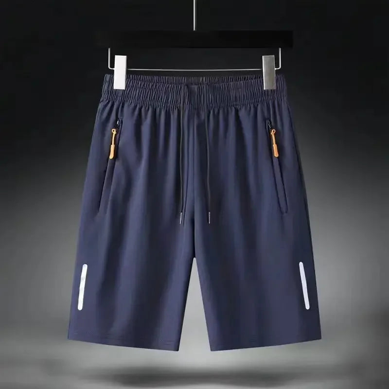 Sommer Herren Shorts Eisseide Laufshorts Gym Sport Shorts Schnelltrocknend Atmungsaktiv Strand Kurze Hose Fitness Jogging Coole Lässige Sportbekleidung