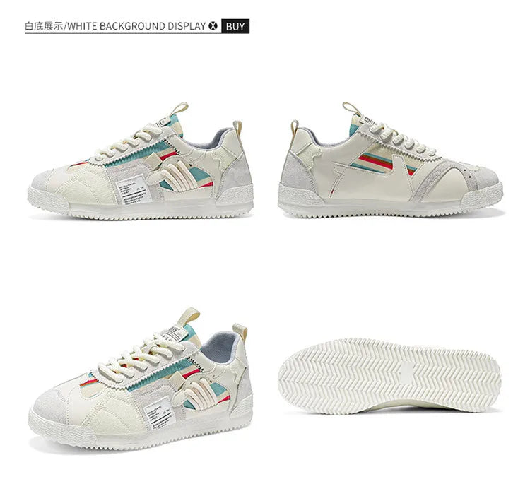 Herren Weiße Sneaker Herbst Bequeme Rutschfeste Laufschuhe Luxuriöse Weiche Sohle Modische Schnürschuhe Outdoor Freizeitschuhe 2026
