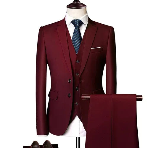 Hochzeitsanzüge für Männer, 3-teiliges Set, elegante Jacken, Weste, Hosen, Blazer, formelles Outfit, modisch, klassisch, komplettes 2024-Kostüm