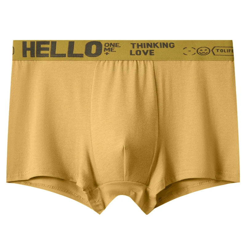 1/3Pc Männer Höschen Atmungsaktive Antibakterielle Boxer Shorts Vier-ecke Shorts Jugendliche Gestrickte Reine Farbe U Konvexen männlichen Unterhose