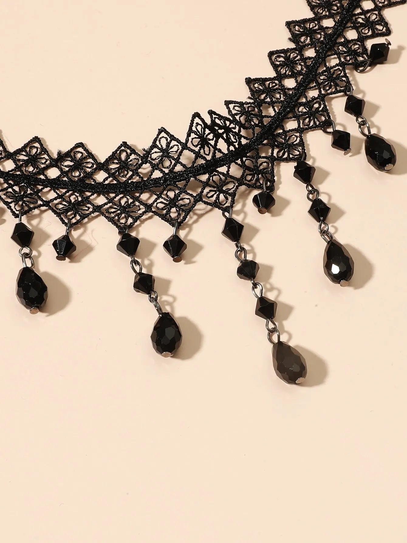 1 Px Damen-Halskette, wunderschöne schwarze Spitze, Kristallfarbe, Blumen-Halskette, Strand, Reisen, Urlaub, Mode, klassisch, personalisierter Schmuck, Abend D