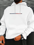 Herren Herbst und Winter lässige Mode lose Paris Muster gedruckt langärmelige Kapuzenpullover warmer Pullover