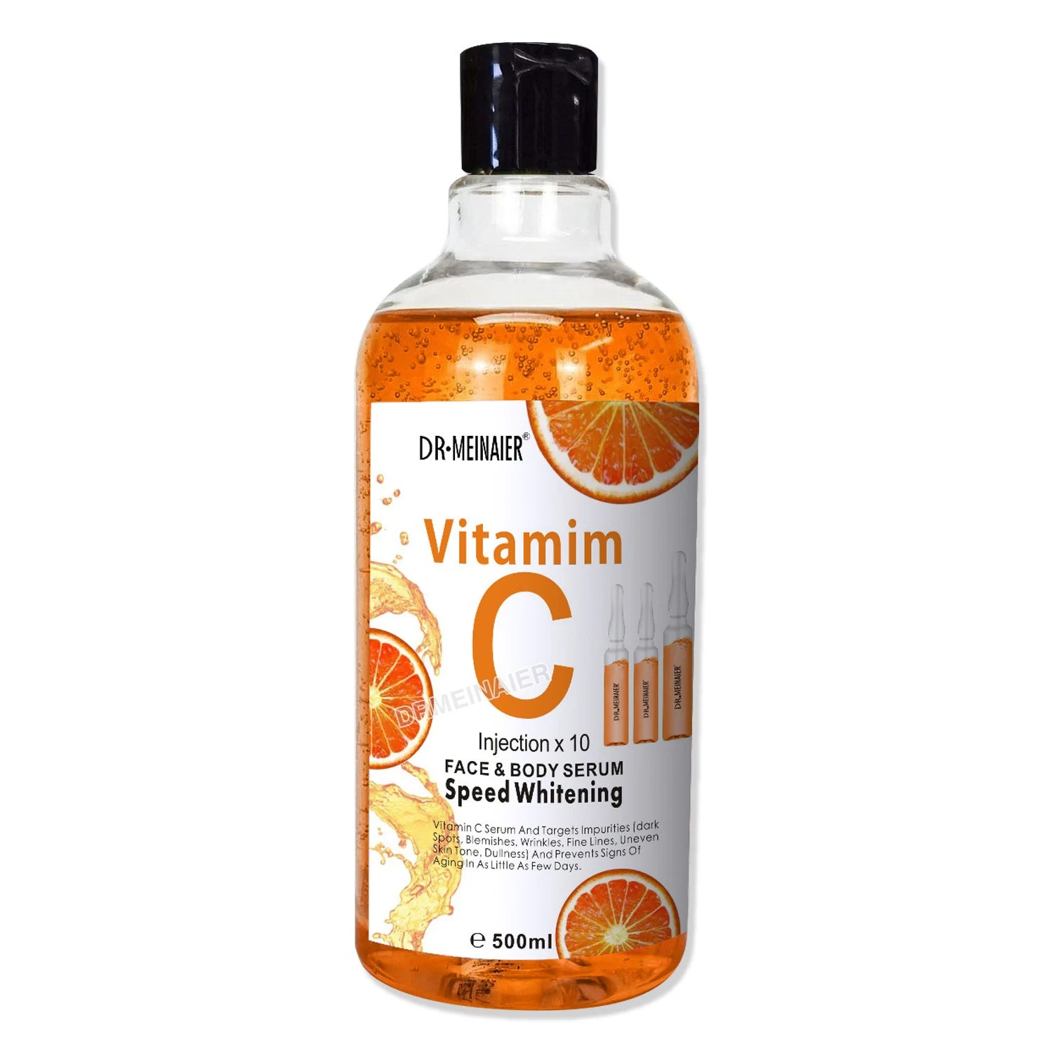 500 ml Hyaluronsäure-Gesichts- und Körperserum mit Vitamin C, Nikotinamid und AHA-Aufhellung, feuchtigkeitsspendend, fleckenkorrigierende Hautpflege