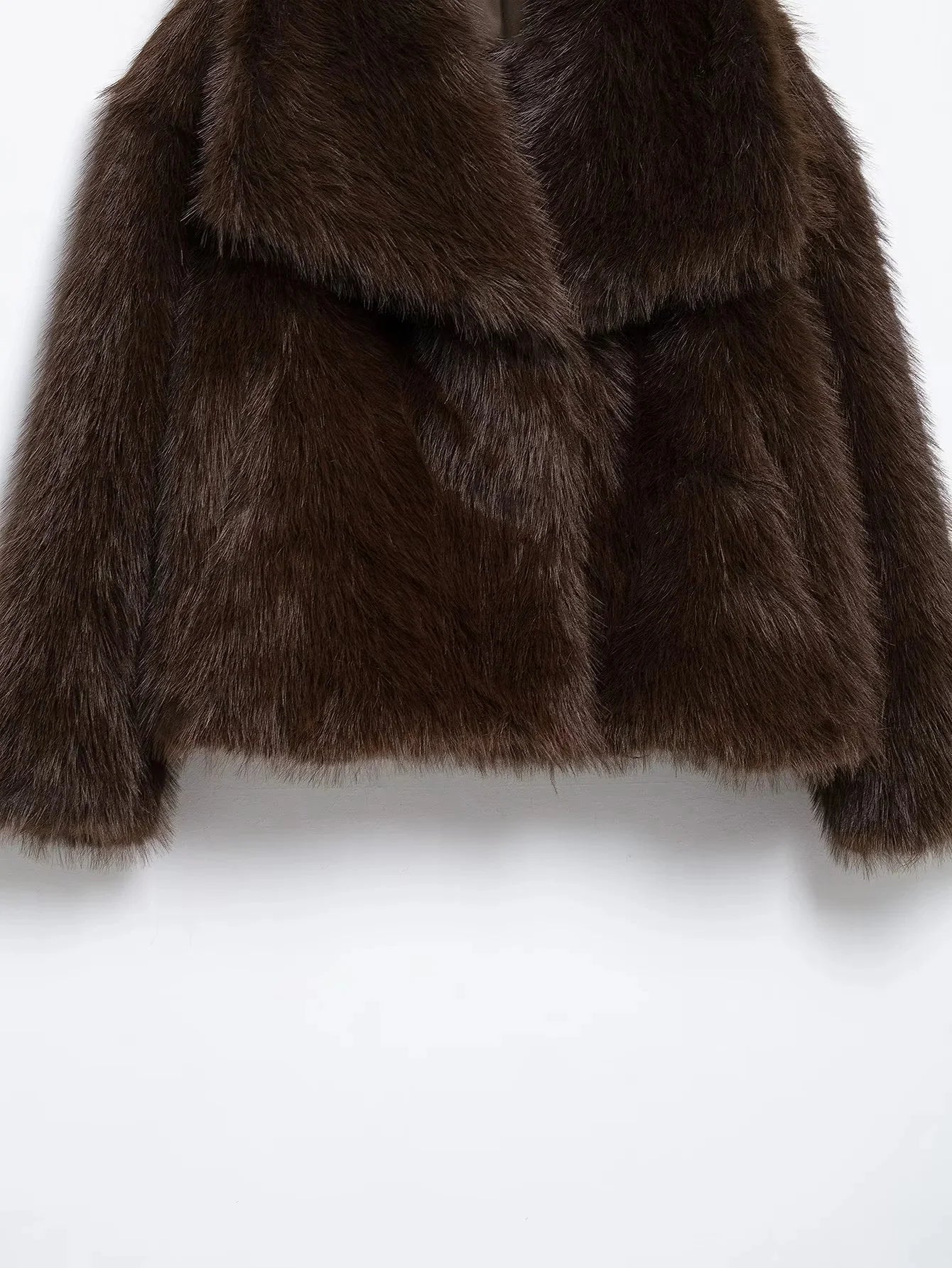 KONDALA 2025, Herbst und Winter, lässig, Kunstpelz, braun, für Damen, warme Jacken, Streetwear, Umlegekragen, Weihnachten, übergroße, elegante Mäntel