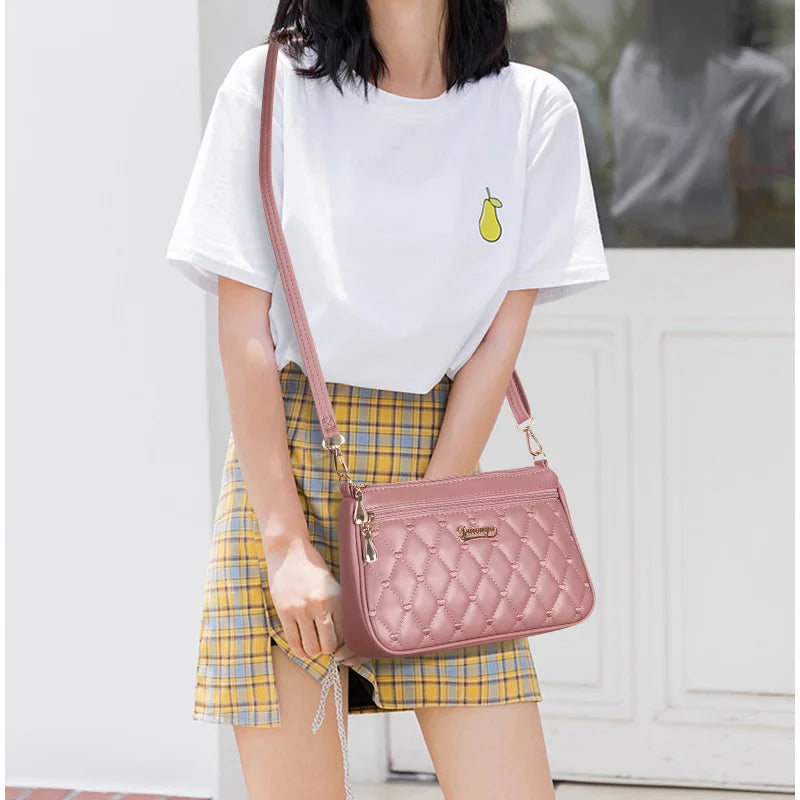 Stickerei Messenger Bags Damen Lederhandtaschen Taschen für Damen Sac a Main Damen Haarball Handtasche
