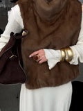 Gefärbter Pelzkragen, kurze Wolljacke für Damen, modisch, Revers, volle Ärmel, einreihig, Patchwork, lose Jacken, 2025, Winter-Outwear