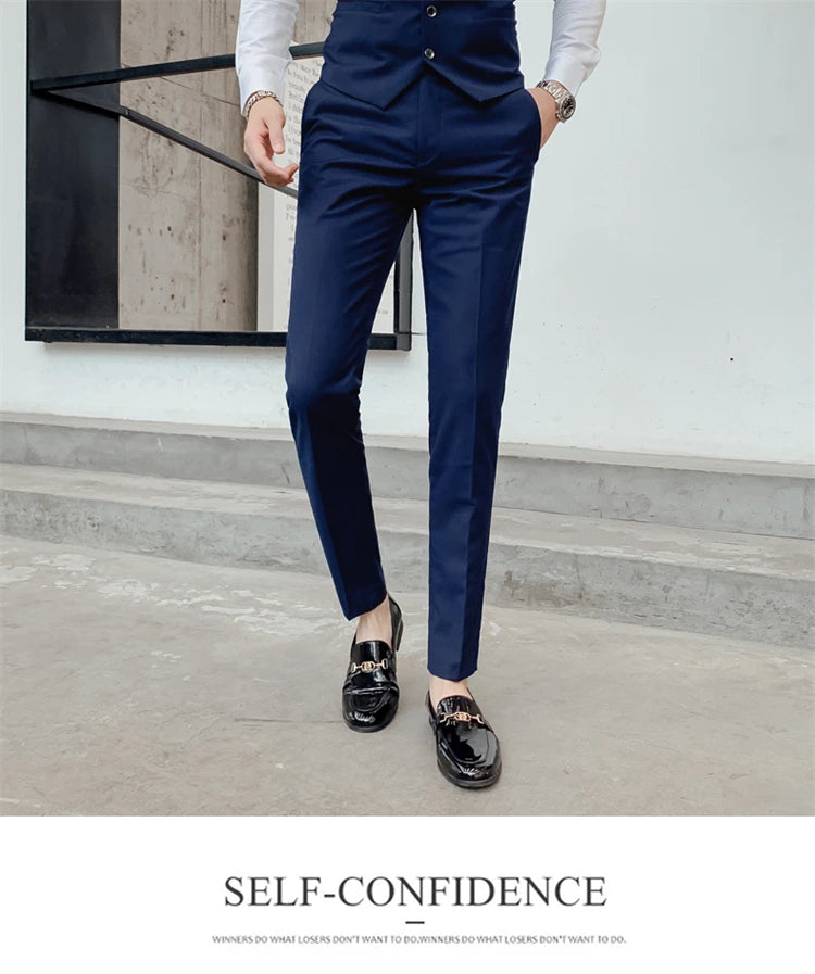 Herren-Slim-Fit-Dreiteiler im koreanischen Stil für Business, professionelle formelle Kleidung, Trauzeuge, Bräutigam, Hochzeit, koreanischer Stil, kleiner Sui