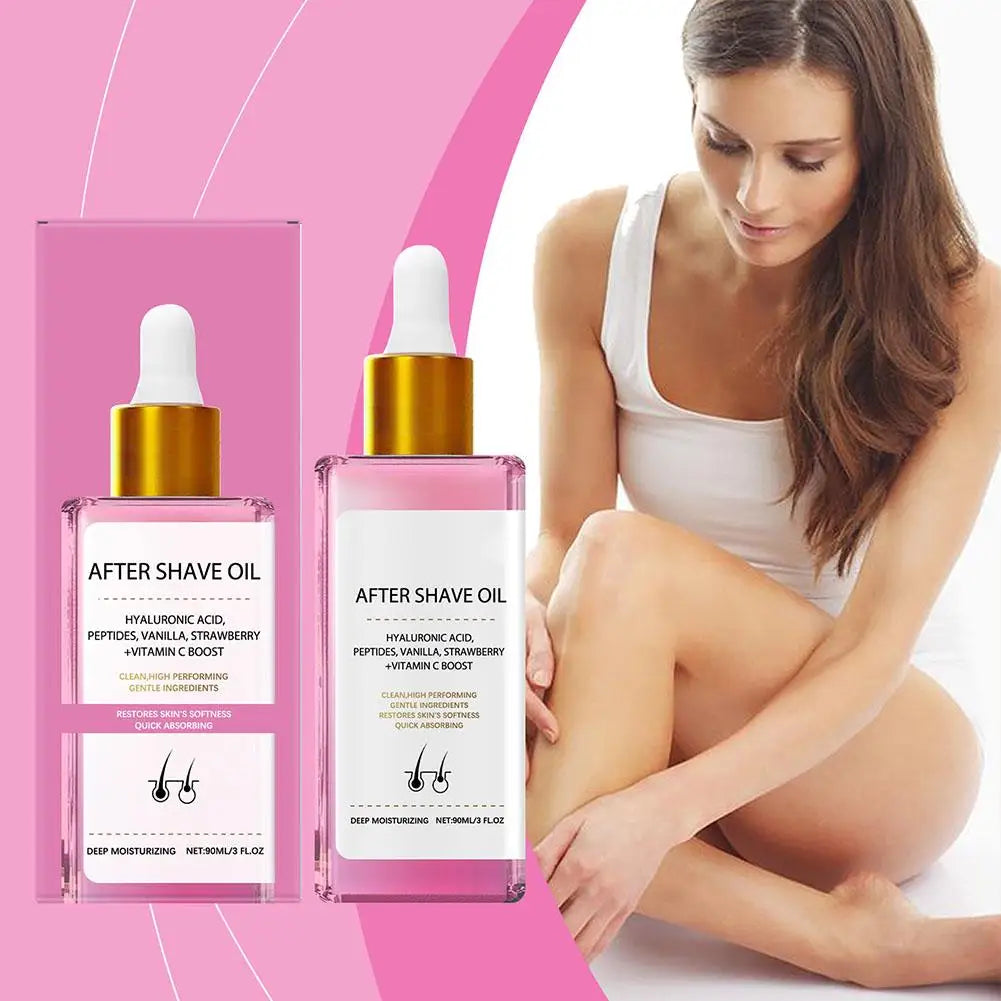 After-Shave-Öl, Erdbeer- und Vanilleduft, Erdbeer-Vanille-After-Shave-Öl, Schönheit für Frauen, für glatte Haut, verhindert eingewachsene Haare