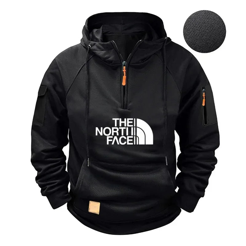 Lässiges Sport-Langarm-Sweatshirt für Herren mit Kapuze in großen Größen und modischer Fitness-Pullover für Herbst und Winter 2025