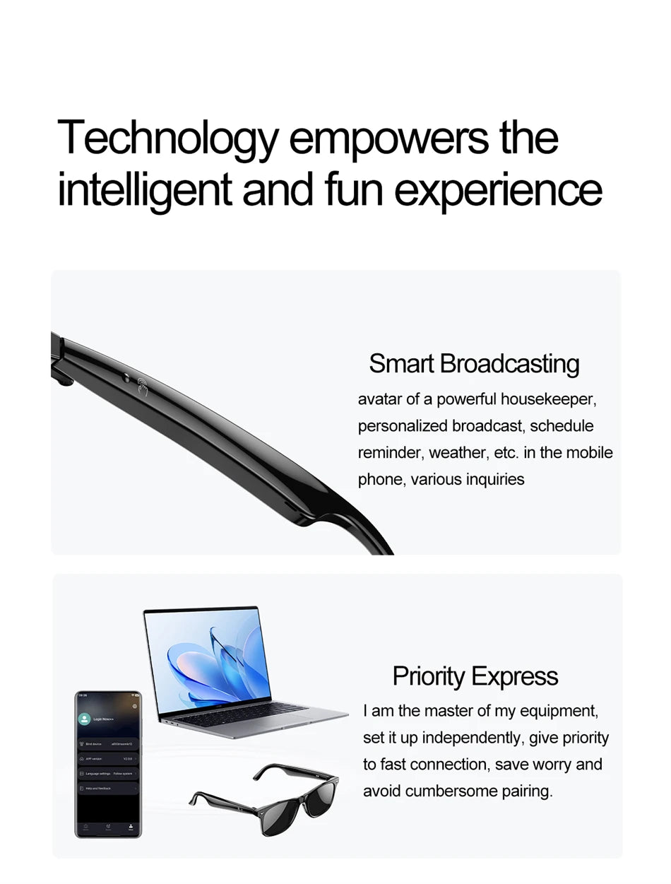 AI Intelligent Translation Glasses 163 Online Language AI Automatic Dialogue Translation Bluetooth Translation Glasses Men Women