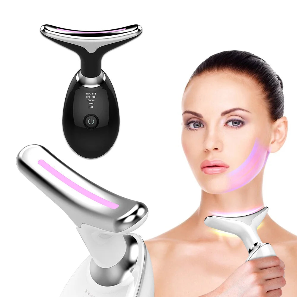 Gesicht Hals Lift Schönheit Gerät EMS Gesichts Massager LED Licht Therapie Doppel Kinn Entferner Haut Verjüngung Straffung Anti Falten