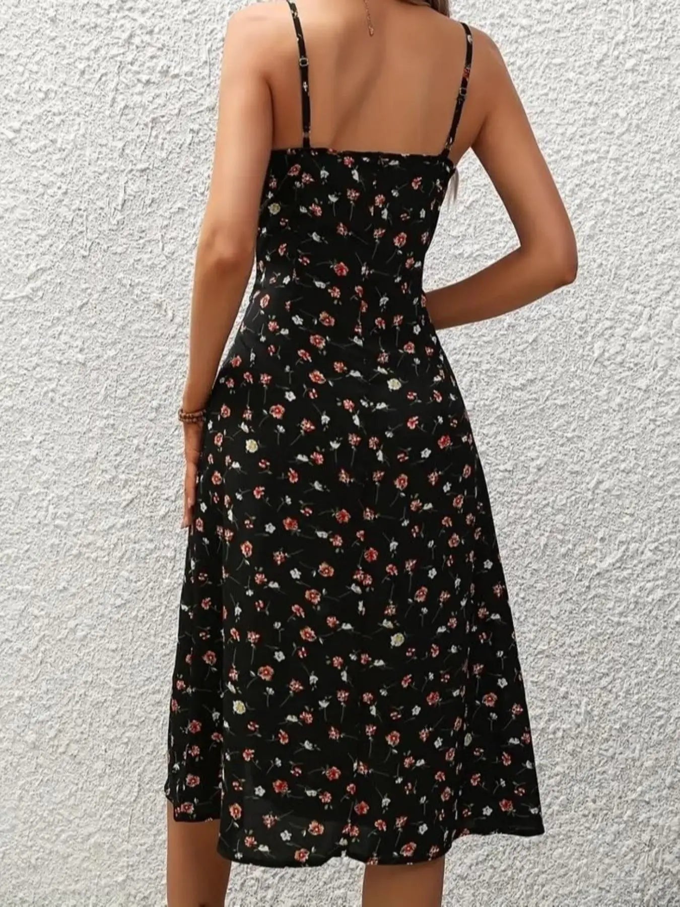 Damen-Kleid mit Blumendruck, asymmetrischem Saum, langes Kleid im böhmischen Stil, ärmelloses Midikleid für den täglichen Gebrauch, Strandurlaub