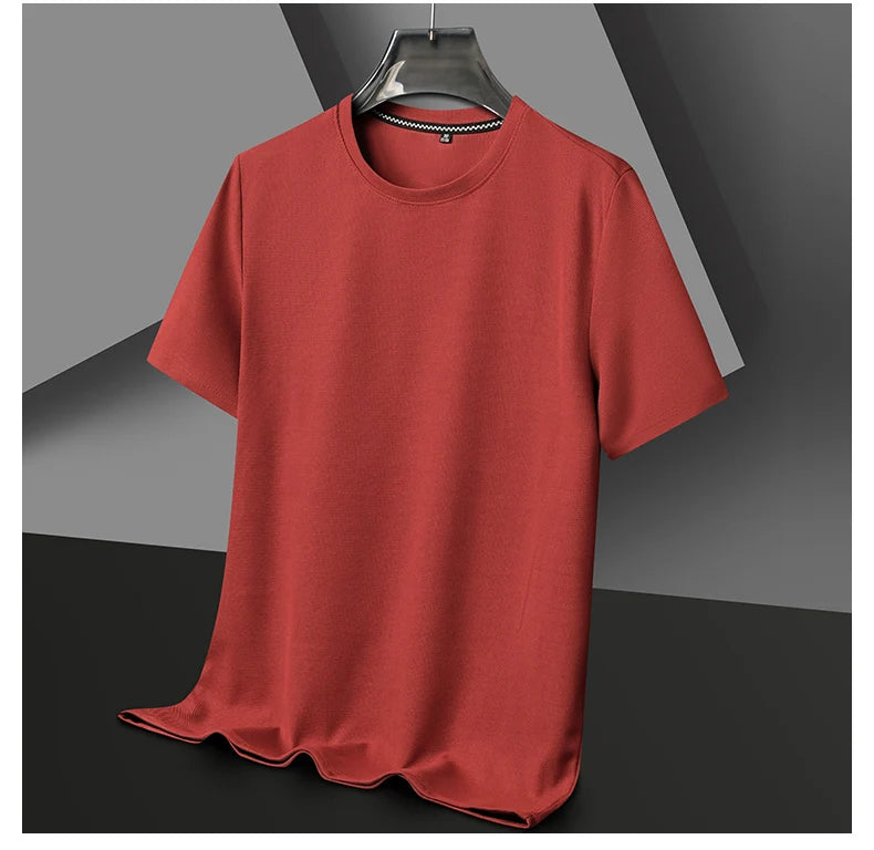 Kurzarm-PoloshirtKurzarm Waffle Solid Polot Fashion Splicing Herren-Rundhals-Top aus Baumwolle mit kurzen Ärmeln für den täglichen Gebrauch