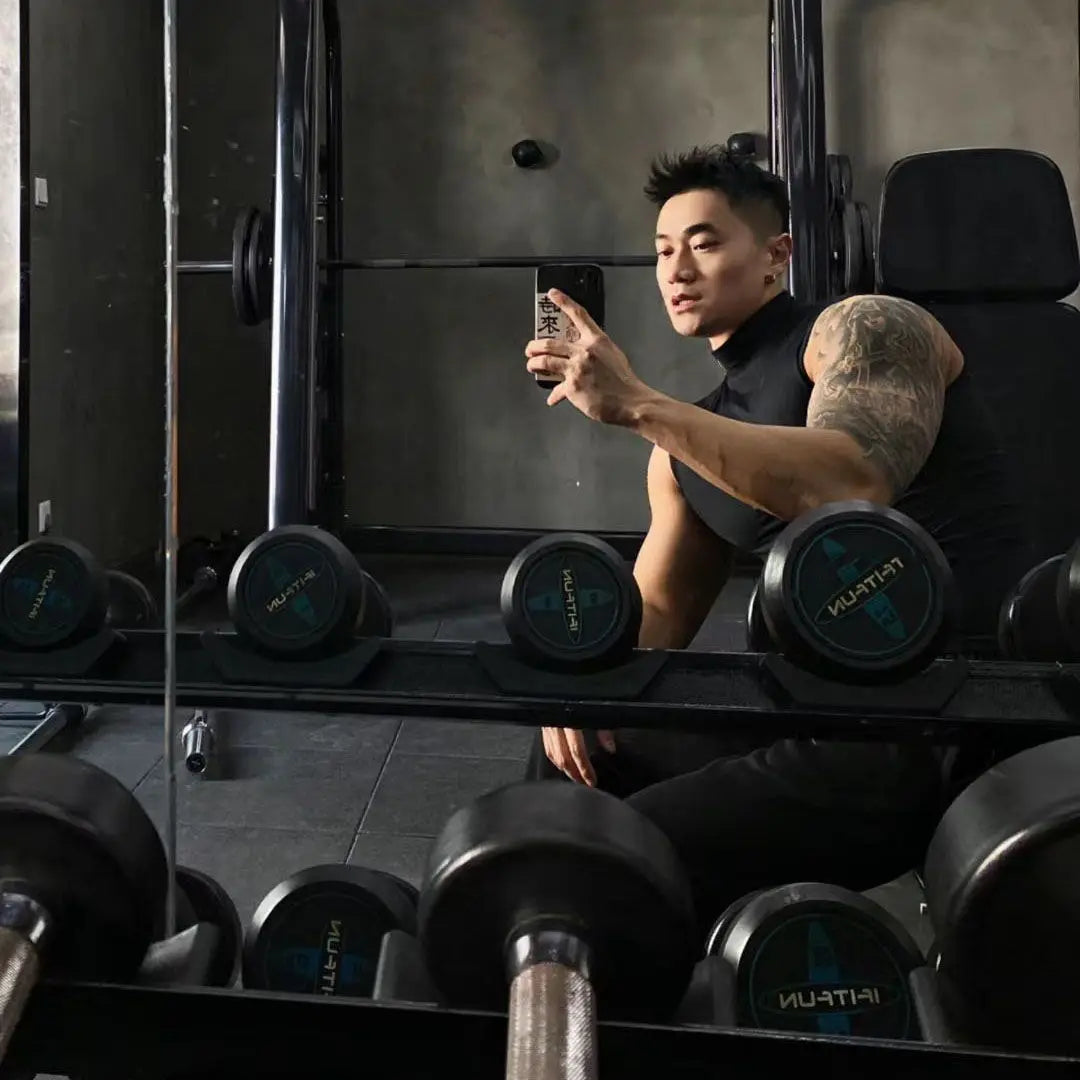 Men's tank tops sports gym clothing high collar breathable sports training clothes gym bodybuilding sleeveless T-shirt tank tops