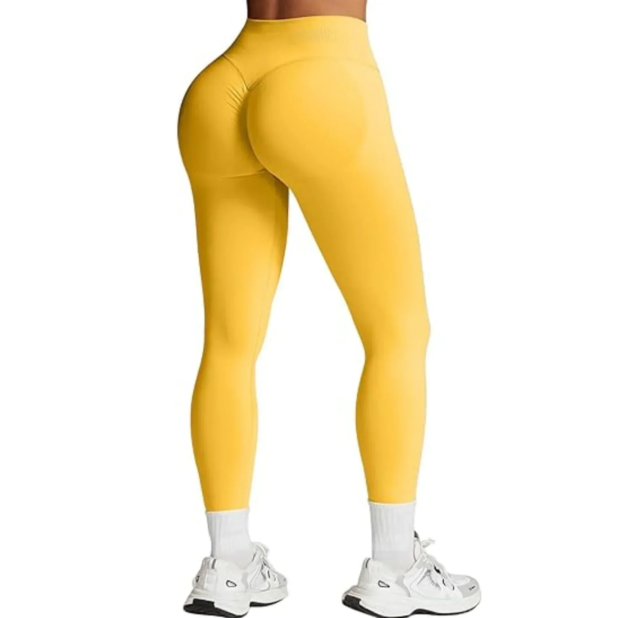 Sommer Damen Gym Yoga Übungshose Dreibein Taille Eng und Sexy Hüftheben Nahtlose Hose Fitness Übung Yogahose