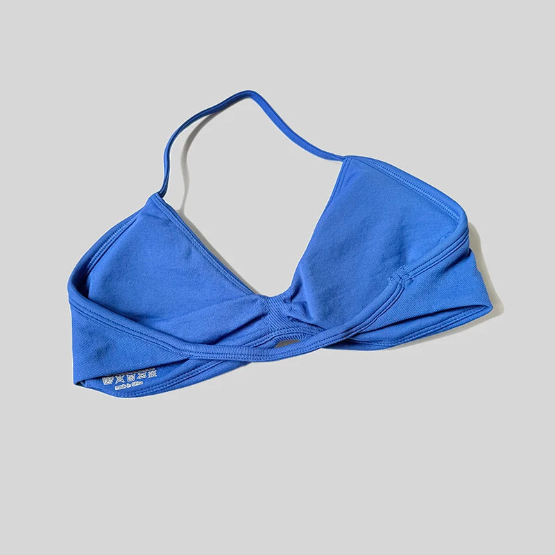 Frauen Halter Sport-Bh Push-Up Strappy Sexy Open Back Gym Crop Top Gepolsterte Nahtlose Workout Yoga Tank Tops