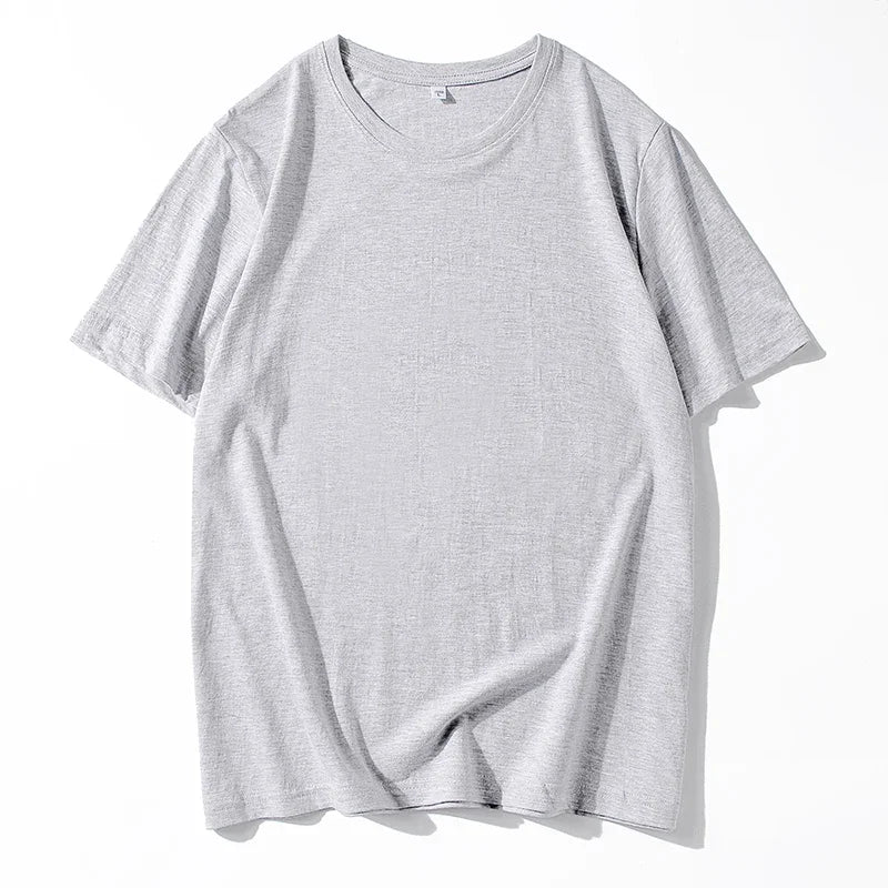 12 Farben übergroßes schweres T-Shirt für Herren, Sommer-Kurzarm-T-Shirt, 100 % Baumwolle, schlichtes Oberteil, lässige Herrenbekleidung