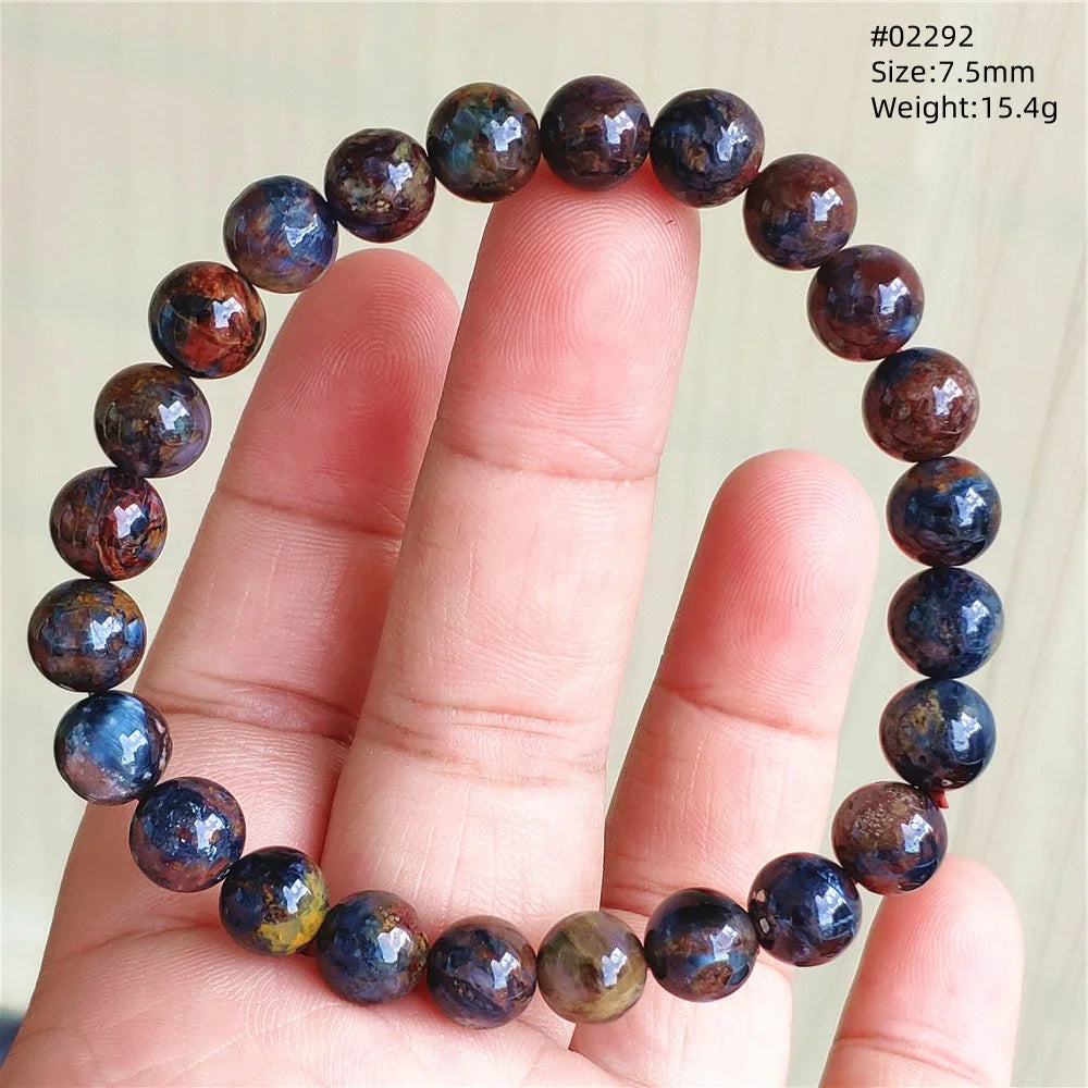 Natürliche blaue Pietersite Runde Perlen Armband Schmuck 12,5 mm Feuer Pietersite Namibia Feuer Pietersite Seltene Steinperlen AAAAAA