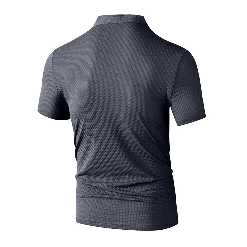 Herren Business Casual Kurzarm POLO Shirt Knochen Blume Einfarbig Atmungsaktiv Bequem Mode Sommer Vielseitig Top