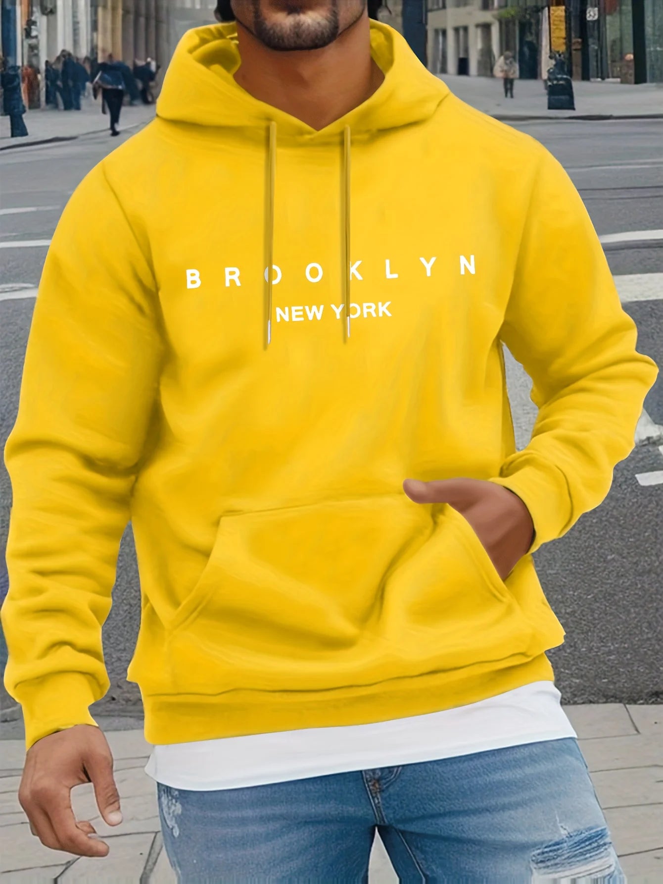 BROOKLYN NEW YORK Klassischer Briefdruck Herren Damen Kapuzenpullover Herbst Winter Outdoor Urlaub Fitness Lässiges warmes Sweatshirt