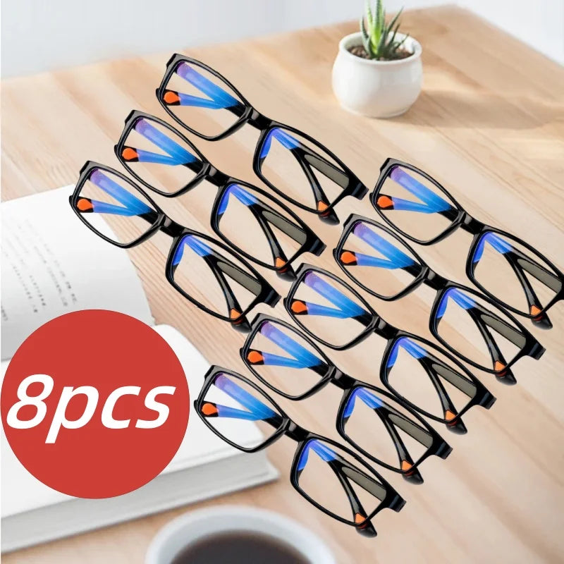 8PCS Männer Lesebrille für Männer Frauen Unisex Ultra-licht Presbyopie Brille Optische Linsen +1,0 +1,5 +2,0 +2,5 +3,0 +3,5 +4,0