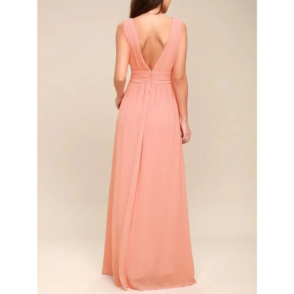 Sexy rückenfreies Maxi-Sommerkleid für Damen, Netzstoff, lang, figurbetont, rot, Weihnachts-Partykleid, Brautjungfern-Abendkleider