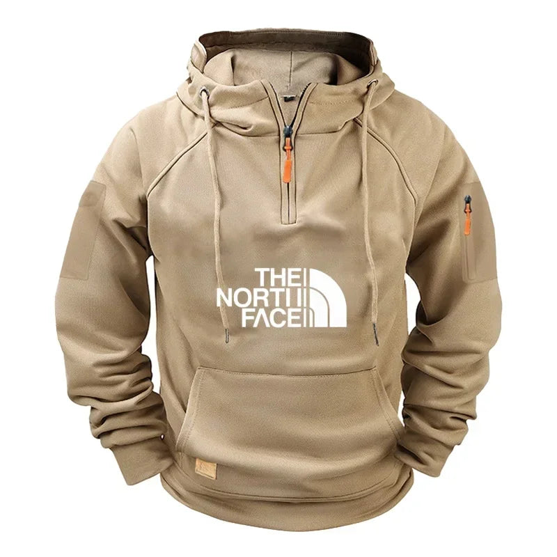 Lässiges Sport-Langarm-Sweatshirt für Herren mit Kapuze in großen Größen und modischer Fitness-Pullover für Herbst und Winter 2025