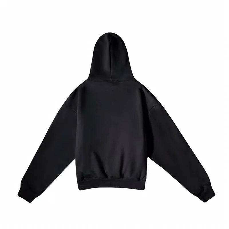 Autumn Winter High Street Oversized Kanye West Hoodie Men Women 1:1 Solid Color Black Brown Red Blue Pullover Streetwear Hooded
