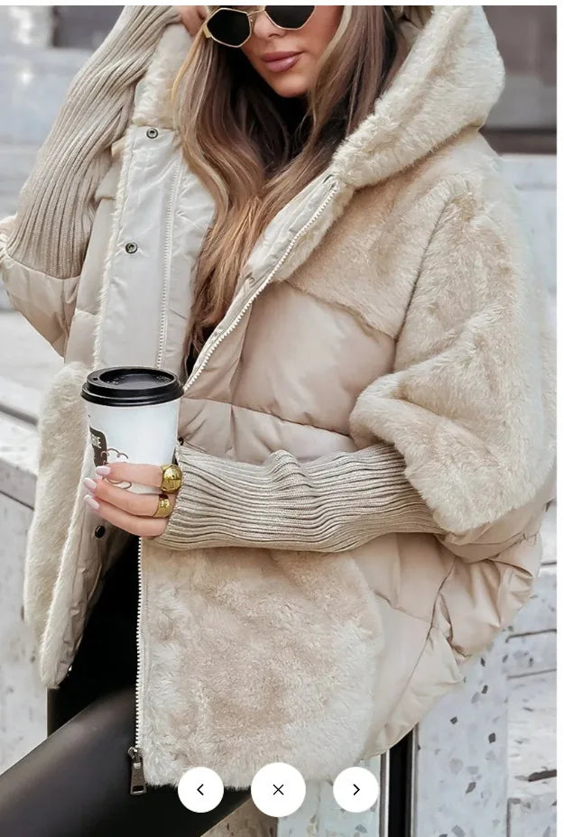 Neue Cappotto Donna Outerwear Winter Warme Baumwolle Jacke Frauen Vielseitige Mit Kapuze Plüsch Taste Einreiher Einfarbig Jacke