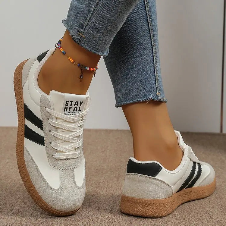 Leichte, bequeme Turnschuhe für Damen, modisch, gestreift, Schnür-Sportschuhe, Damen, lässig, atmungsaktiv, grüne Turnschuhe in Übergröße
