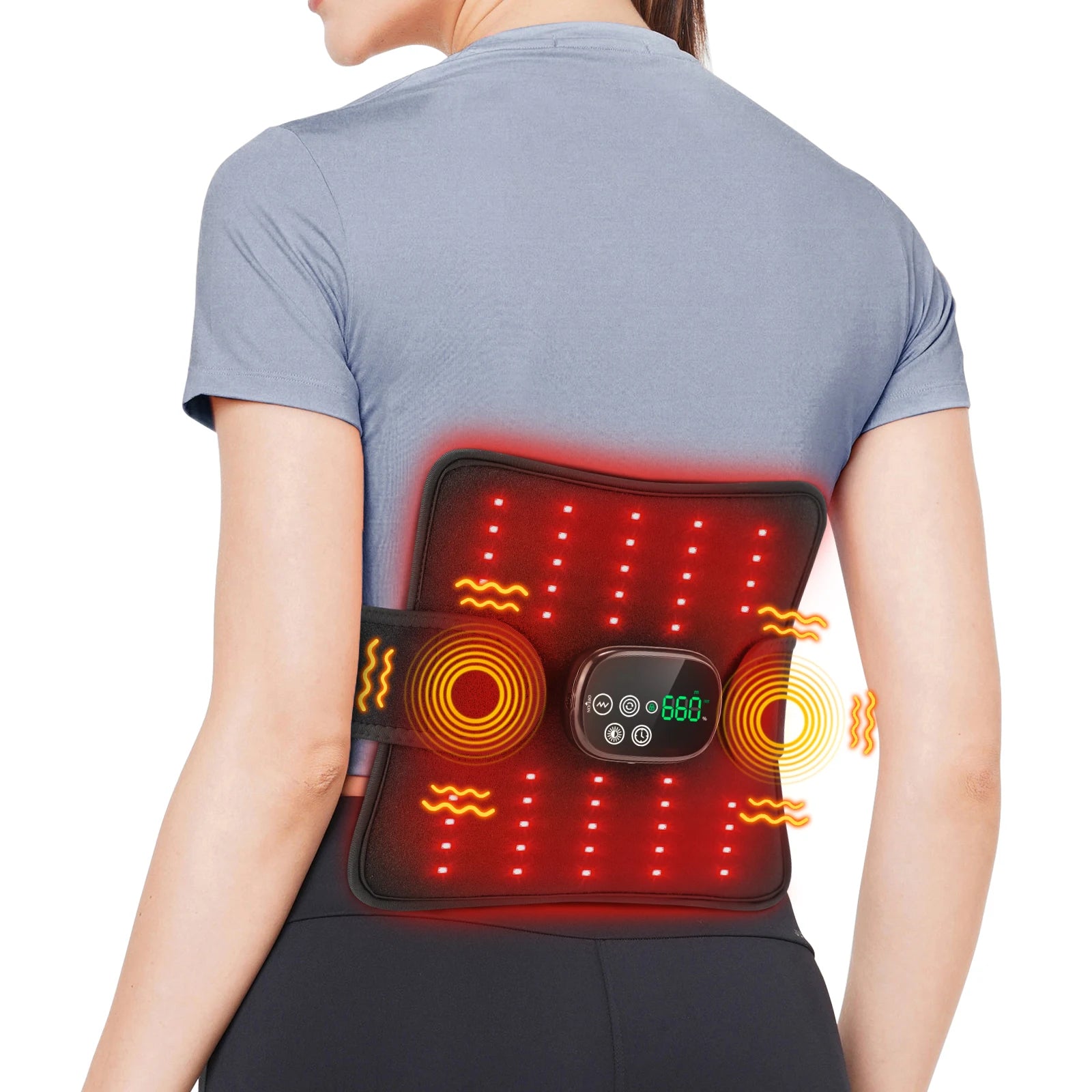 Electric Infrared Knee Pad Re Light Heating Vibration Massager for Back and Waist Thermal Leg Knee Joint Support Brace Wireless