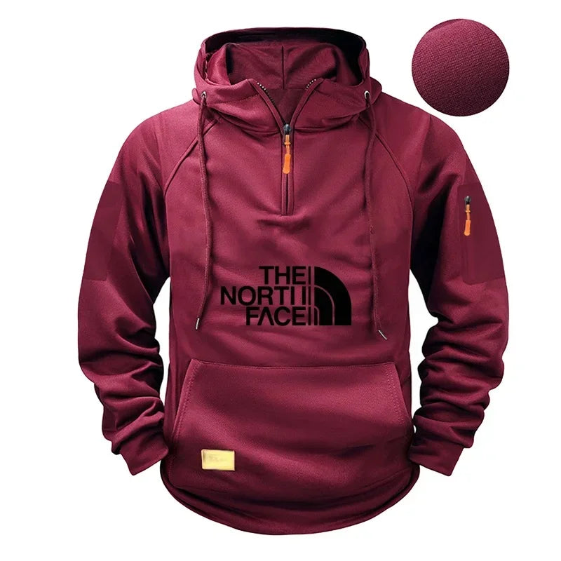 Lässiges Sport-Langarm-Sweatshirt für Herren mit Kapuze in großen Größen und modischer Fitness-Pullover für Herbst und Winter 2025