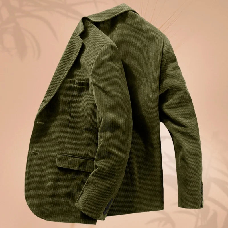 Cord-Herrenanzugjacke, Anzugjacke mit einem Knopf und Revers, Business-formelle Jacke, geeignet für Bankett, Hochzeit, formelle Kleidung für Herren