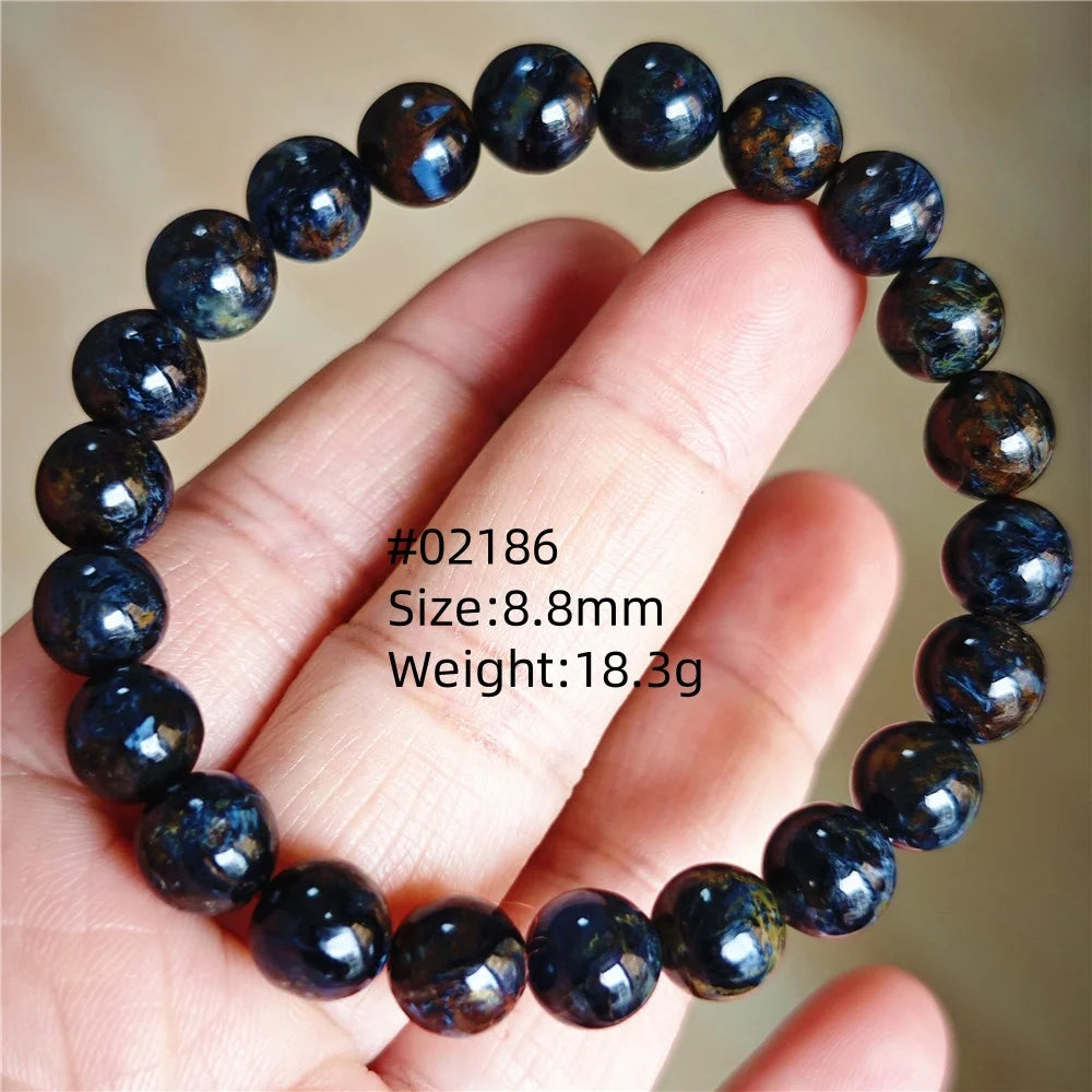 Natürliche blaue Pietersite Runde Perlen Armband Schmuck 12,5 mm Feuer Pietersite Namibia Feuer Pietersite Seltene Steinperlen AAAAAA