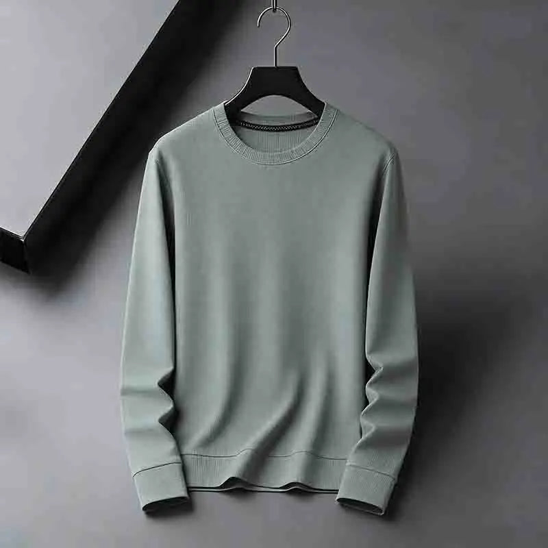 2026 Neuerscheinung Herren Basic Einfarbiger Rundhals-Pullover Atmungsaktiver Langarm-Strickpullover