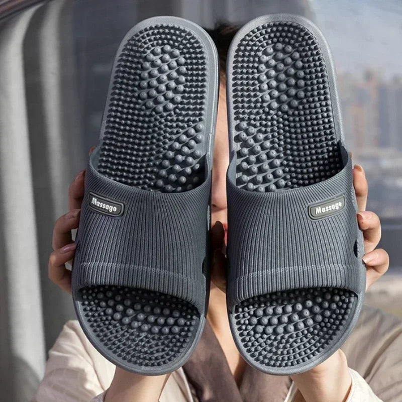 Männer Massage Hausschuhe Sommer Bad Sandalen Frauen Innen Nicht-slip Weichen Boden Einfarbig Casual Schuhe Alias Planas