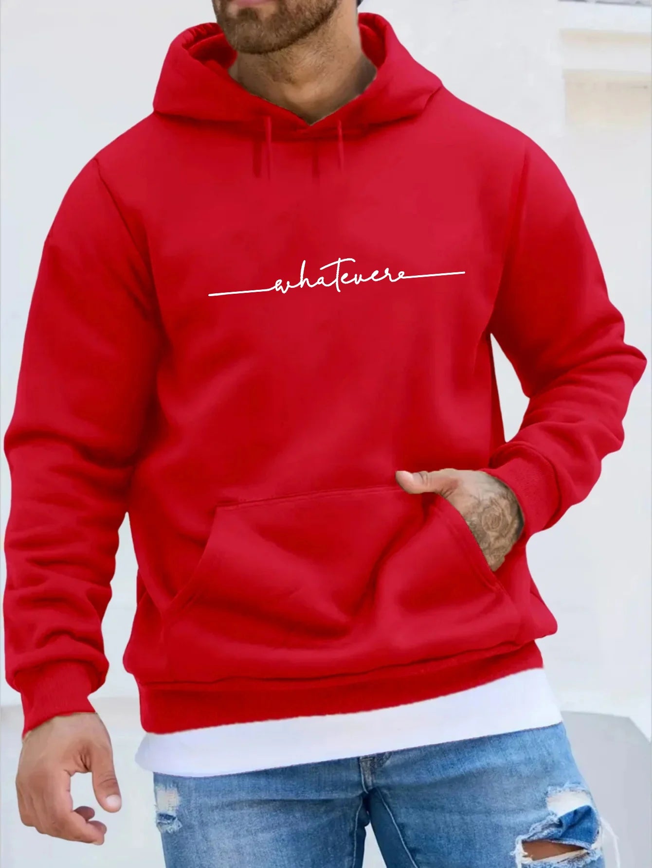 Herren Herbst und Winter, lässige Mode, locker, Übergröße, einfacher Fleece-Pullover mit Buchstabendruck, langärmeliges Kapuzen-Sweatshirt