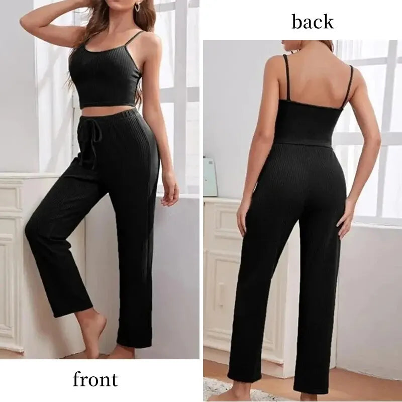 3 Stück Frauen setzt Sling Tops Hosen Robe Pyjama Lounge Home Wear Pyjama für Femme Slim Fit Lounge wear
