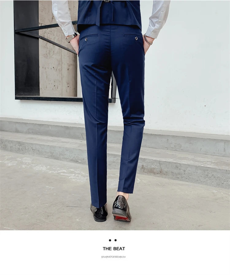 Herren-Slim-Fit-Dreiteiler im koreanischen Stil für Business, professionelle formelle Kleidung, Trauzeuge, Bräutigam, Hochzeit, koreanischer Stil, kleiner Sui