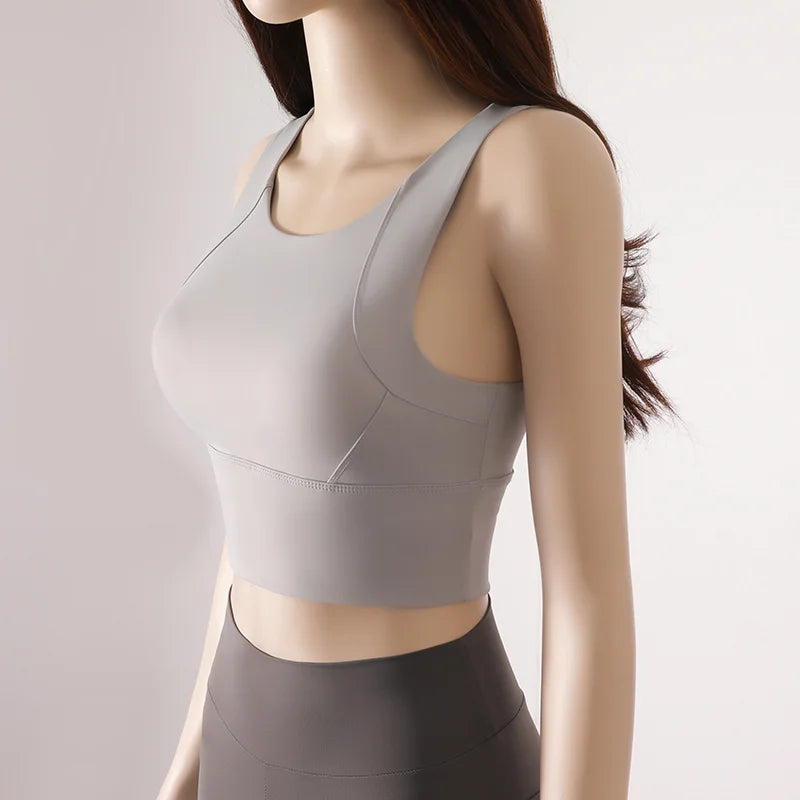 Frauen Sport Feste Brust Pad Bh Weibliche Freizeitsport Workout Tank Top Damen Gym Kleidung Yoga Sport Tragen